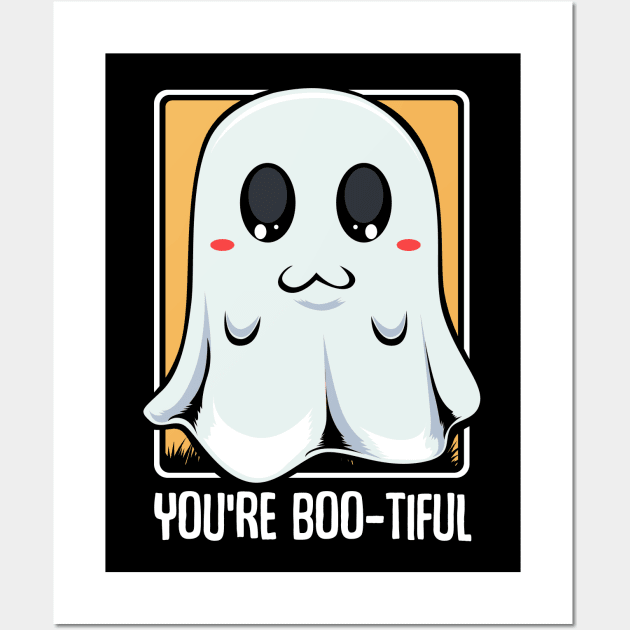 Ghost - You're Boo-tiful Funny Halloween Ghost Pun Wall Art by Lumio Gifts